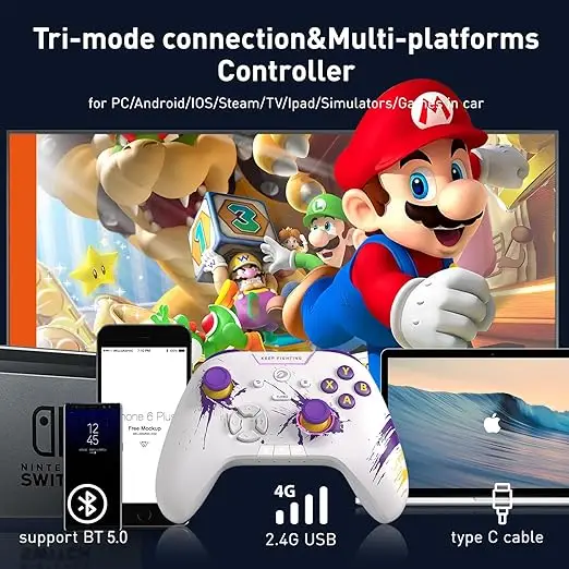 DAREU H105 Tri-Mode Wireless Gamepad 360° Joystick Controller: Order Now at Best Price from swap.com.bd